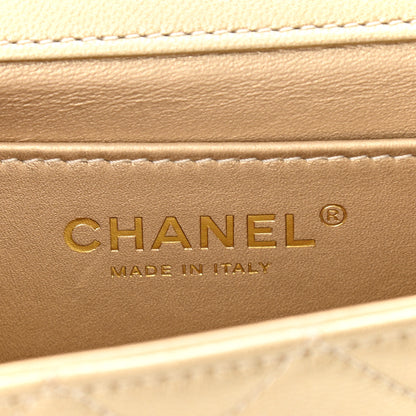 Chanel Metallic Goatskin Quilted Chic Pearls Flap Gold 9 of 19