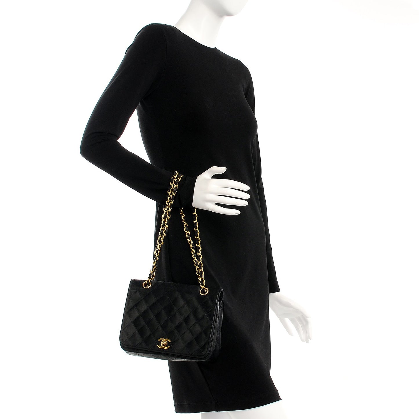 Lambskin Quilted Small Single Flap Black
