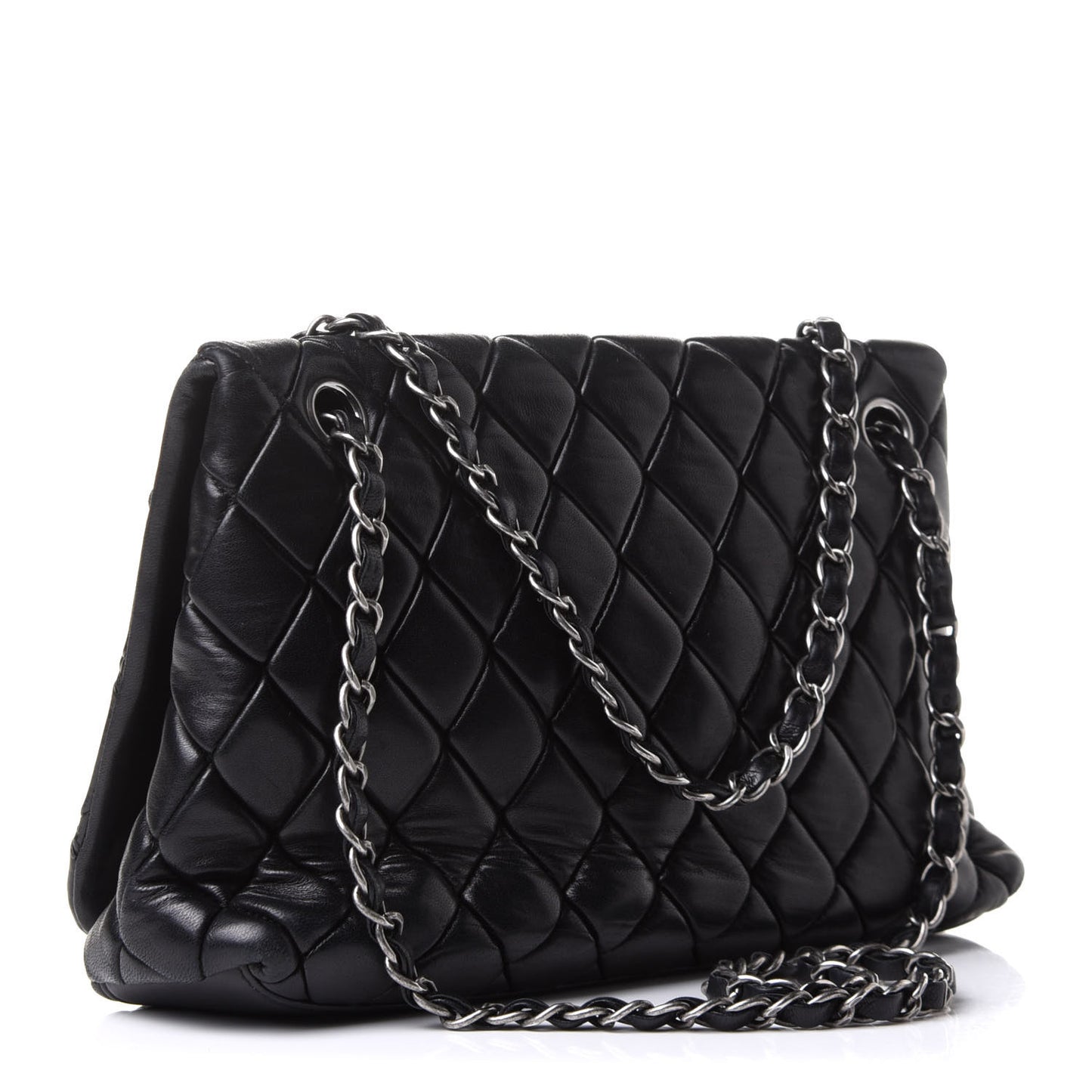 Lambskin Large New Bubble Flap Black