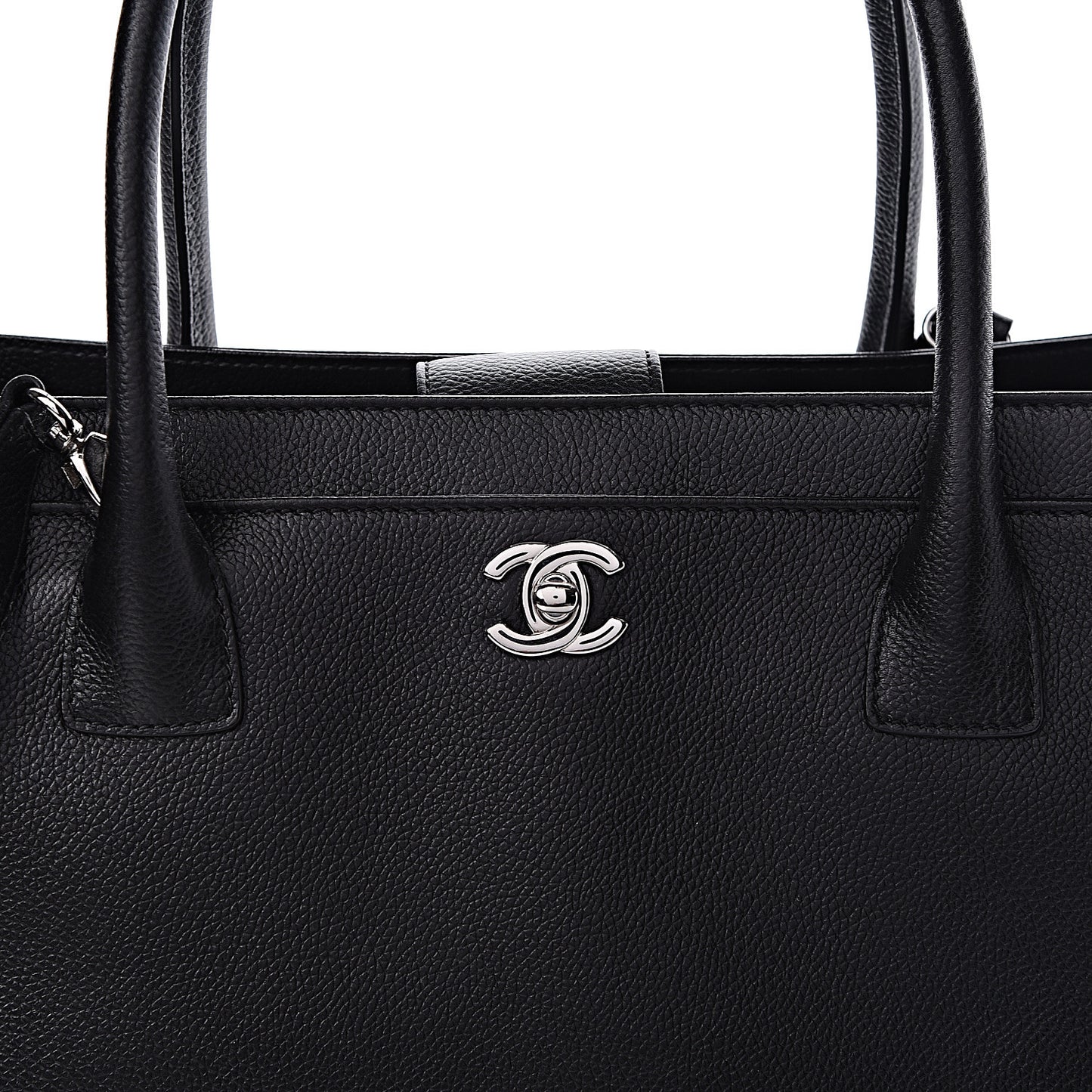 Calfskin Cerf Executive Shopper Tote Black
