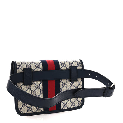 Gucci GG Supreme Monogram Web Small Ophidia Belt Bag 80 32 Beige Navy 2 of 9
