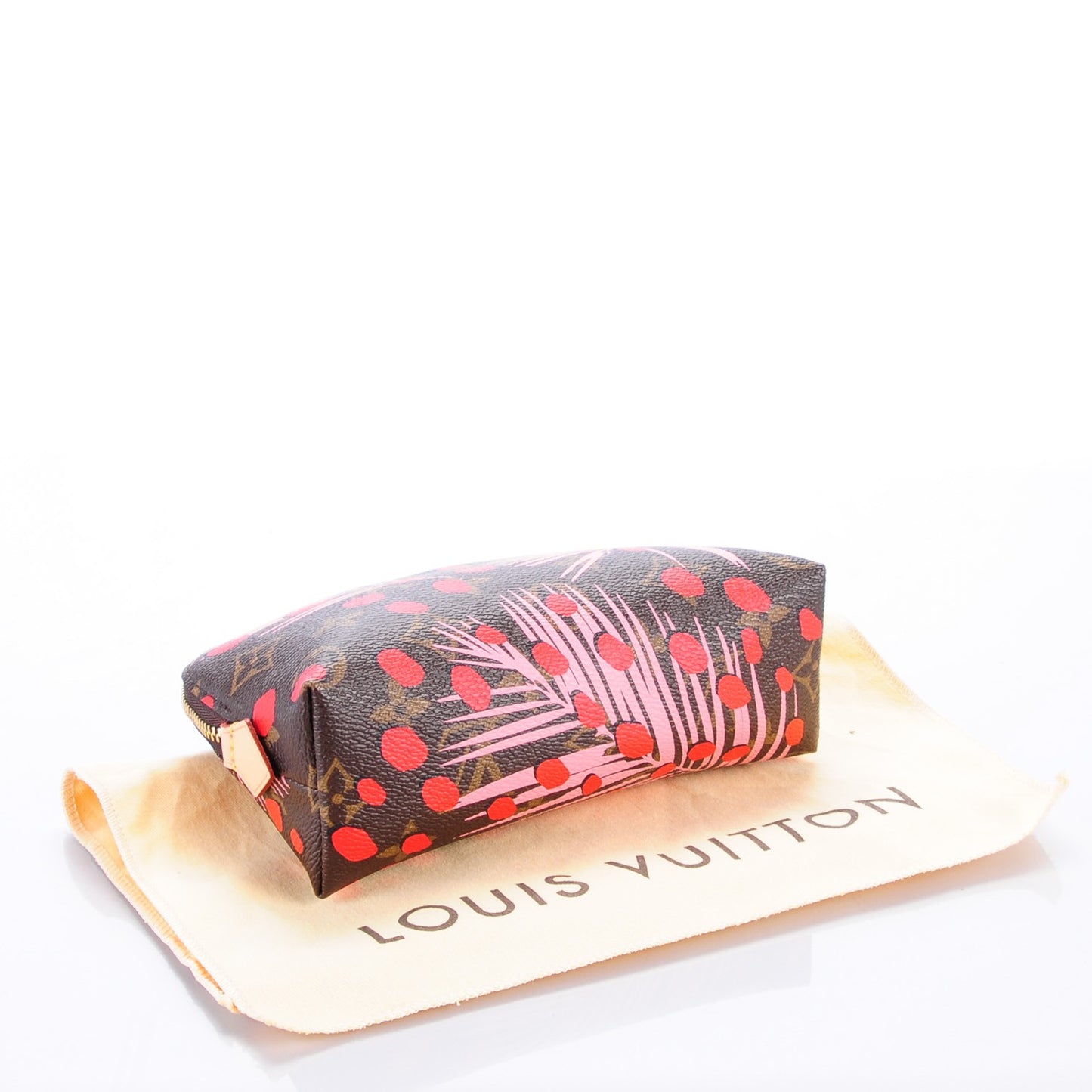Monogram Jungle Dots Cosmetic Pouch Sugar Pink Poppy