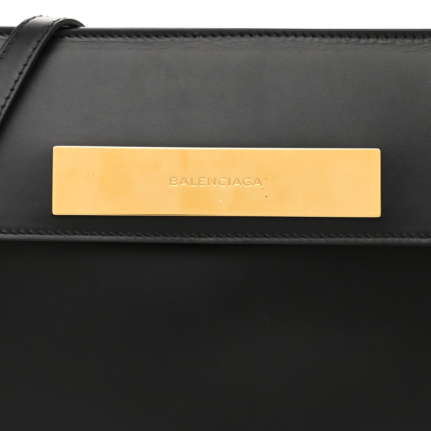 Balenciaga Calfskin Cable Flap Clutch Black 8 of 11