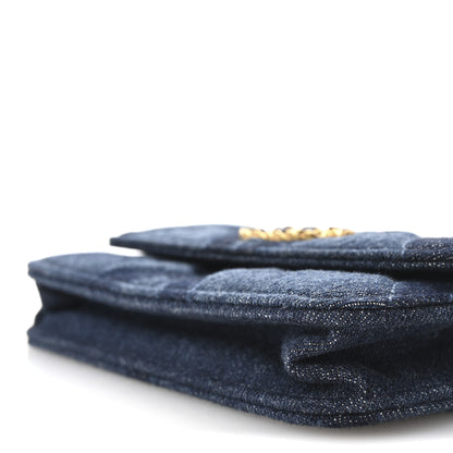 Chanel Denim Quilted Chanel 19 Flap Phone Holder With Chain Blue 10 of 11