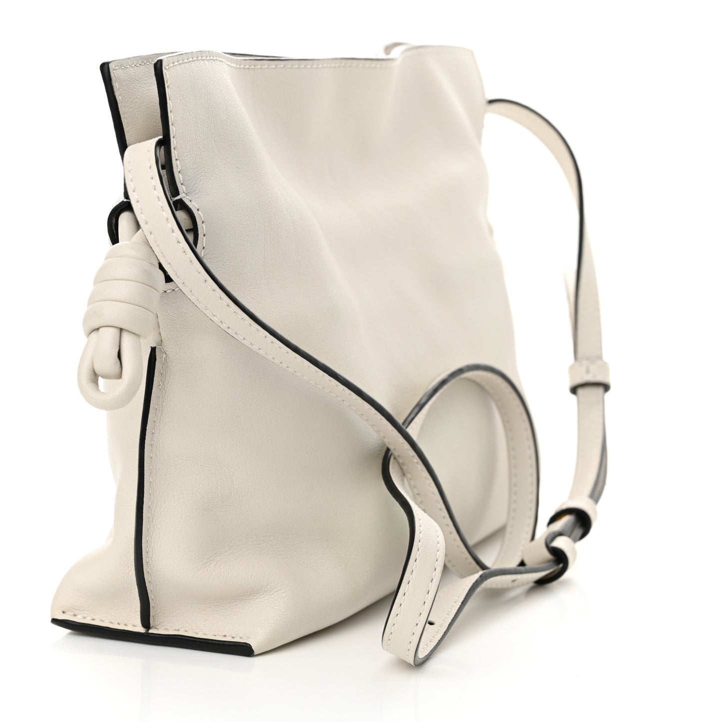 Calfskin Mini Flamenco Knot Clutch Angora