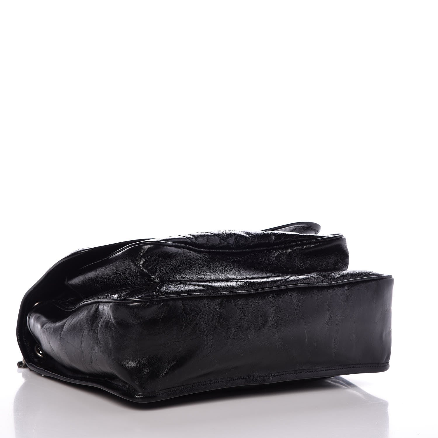 Saint Laurent Crinkled Calfskin Matelasse Monogram Large Niki Chain Satchel Black 5 of 9