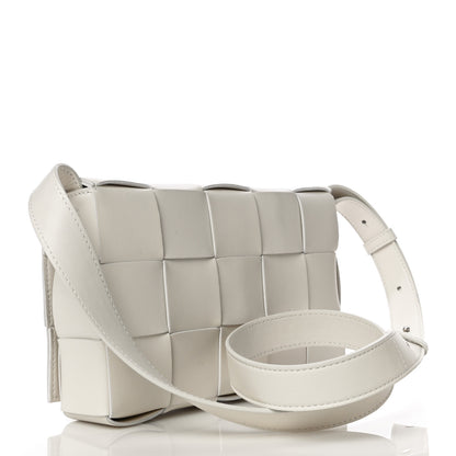 Bottega Veneta Lambskin Maxi Intrecciato Cassette Crossbody Bag White 2 of 11