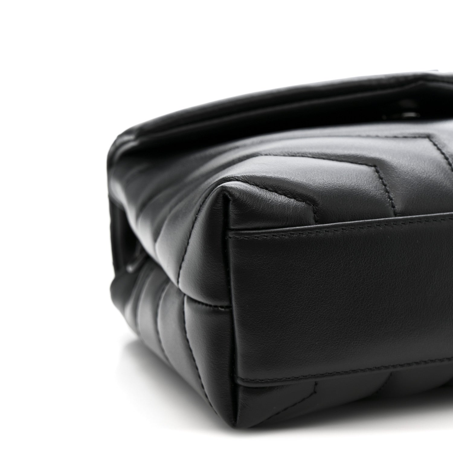Saint Laurent Calfskin Y Quilted Monogram Monochrome Toy Loulou Crossbody Bag Black 10 of 12