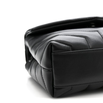 Saint Laurent Calfskin Y Quilted Monogram Monochrome Toy Loulou Crossbody Bag Black 10 of 12