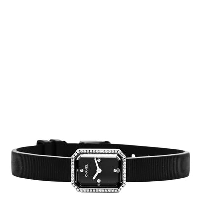 Chanel Stainless Steel Rubber Diamond Bezel 16mm Premiere Quartz Watch Black 2 of 4