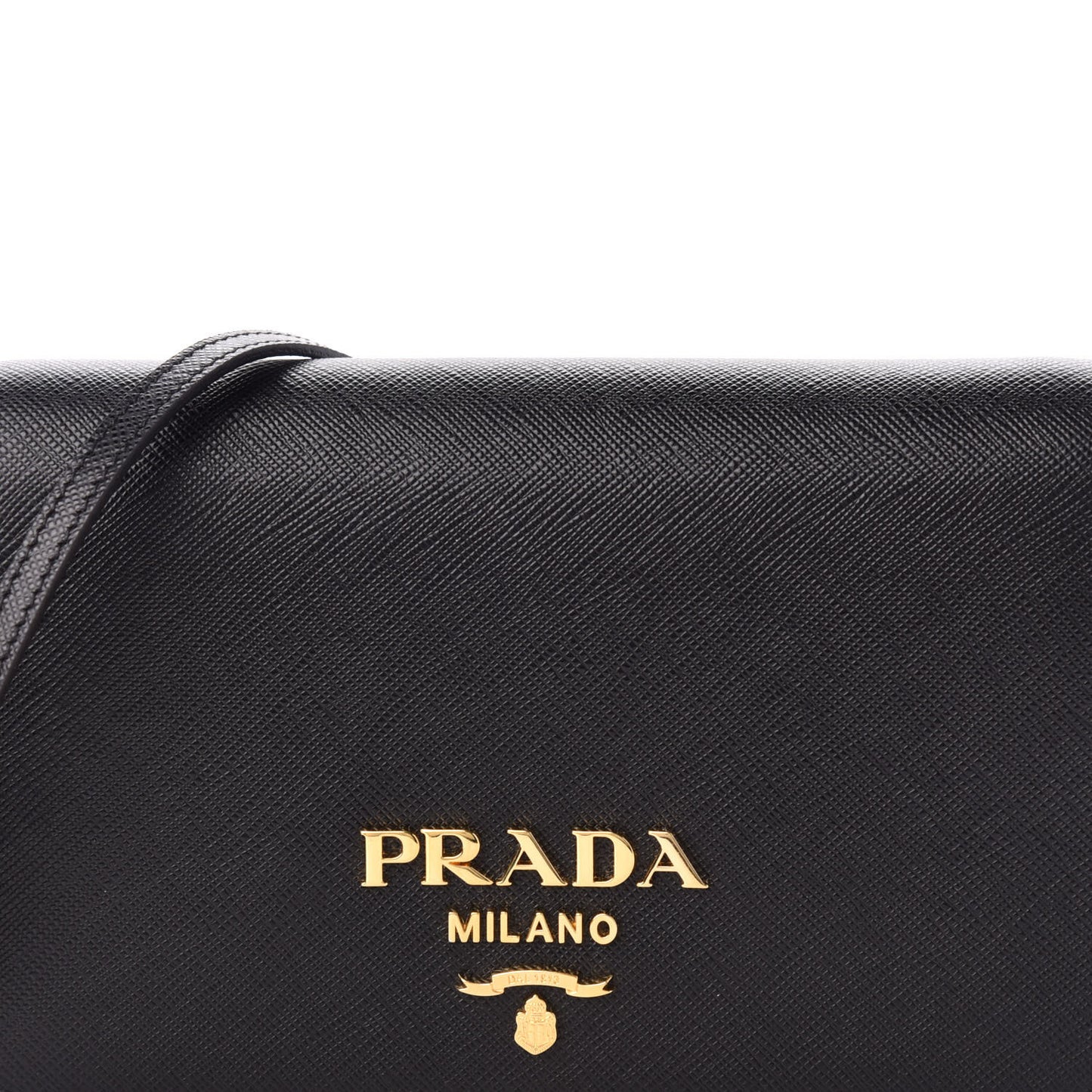 Saffiano Lux Crossbody Bag Black