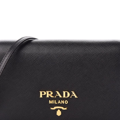 Prada Saffiano Lux Crossbody Bag Black 9 of 9