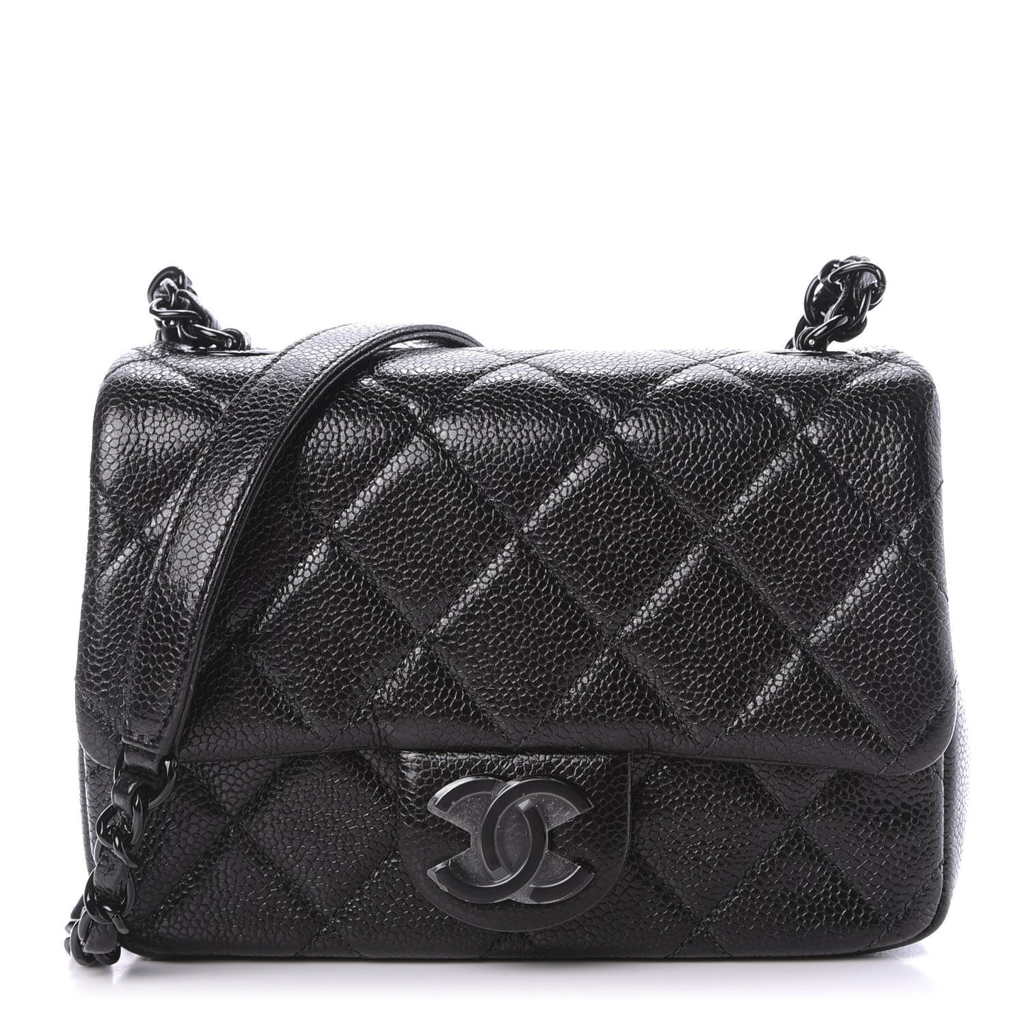 Caviar Quilted Incognito Mini Square Flap Black