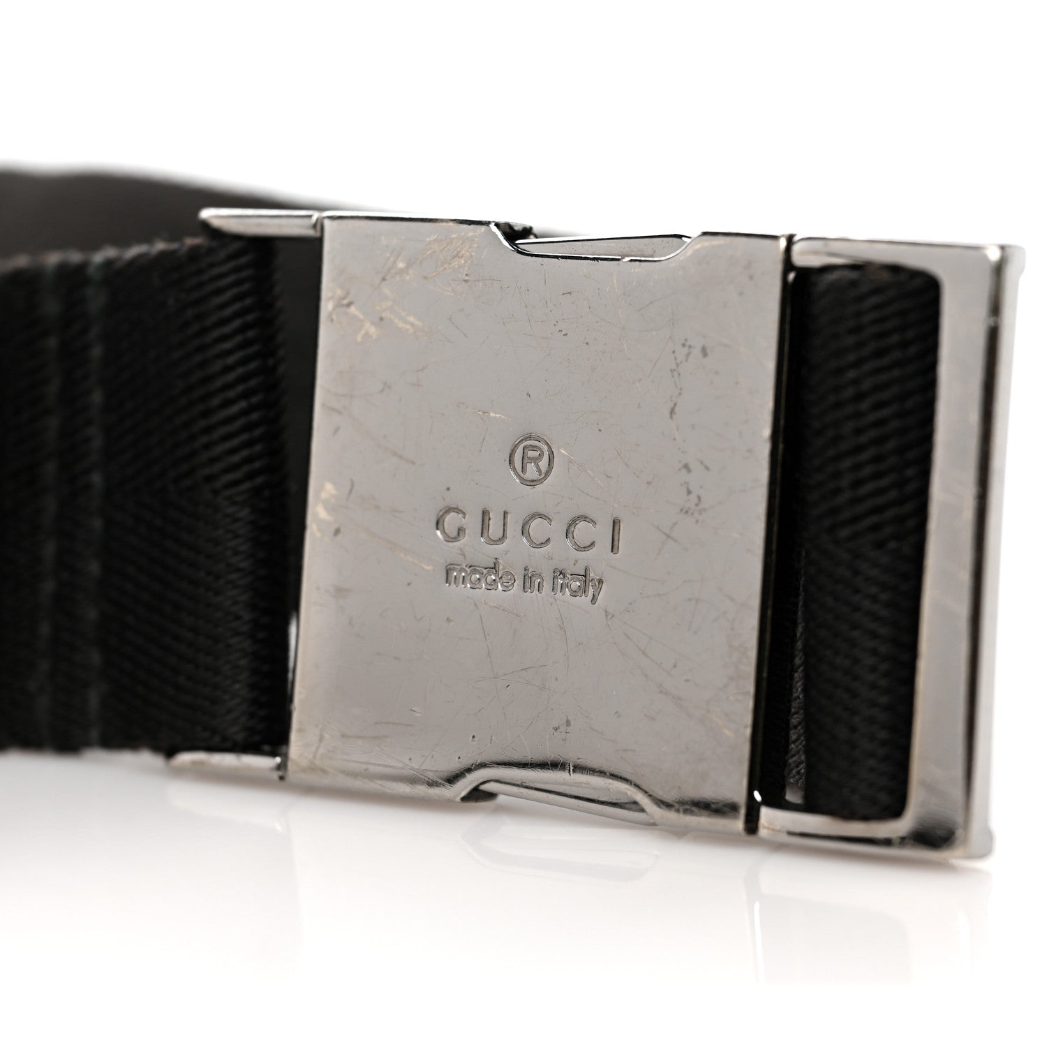 Gucci Denim Monogram Double Pocket Belt Bag Black 11 of 11