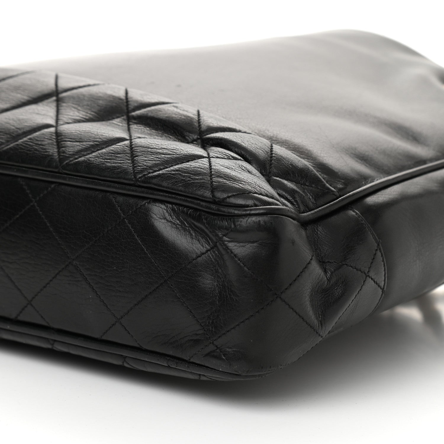 Chanel Lambskin Quilted Shopping Tote Black 10 of 12