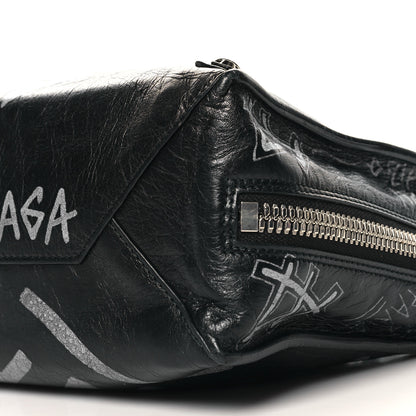 Balenciaga Agneau Graffiti Papier A6 Zip Around Tote Black White 11 of 11