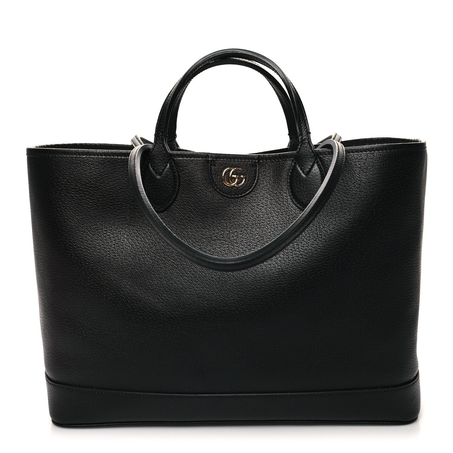 Gucci Textured Dollar Calfskin Medium Ophidia Shoulder Tote Bag Black 1 of 10