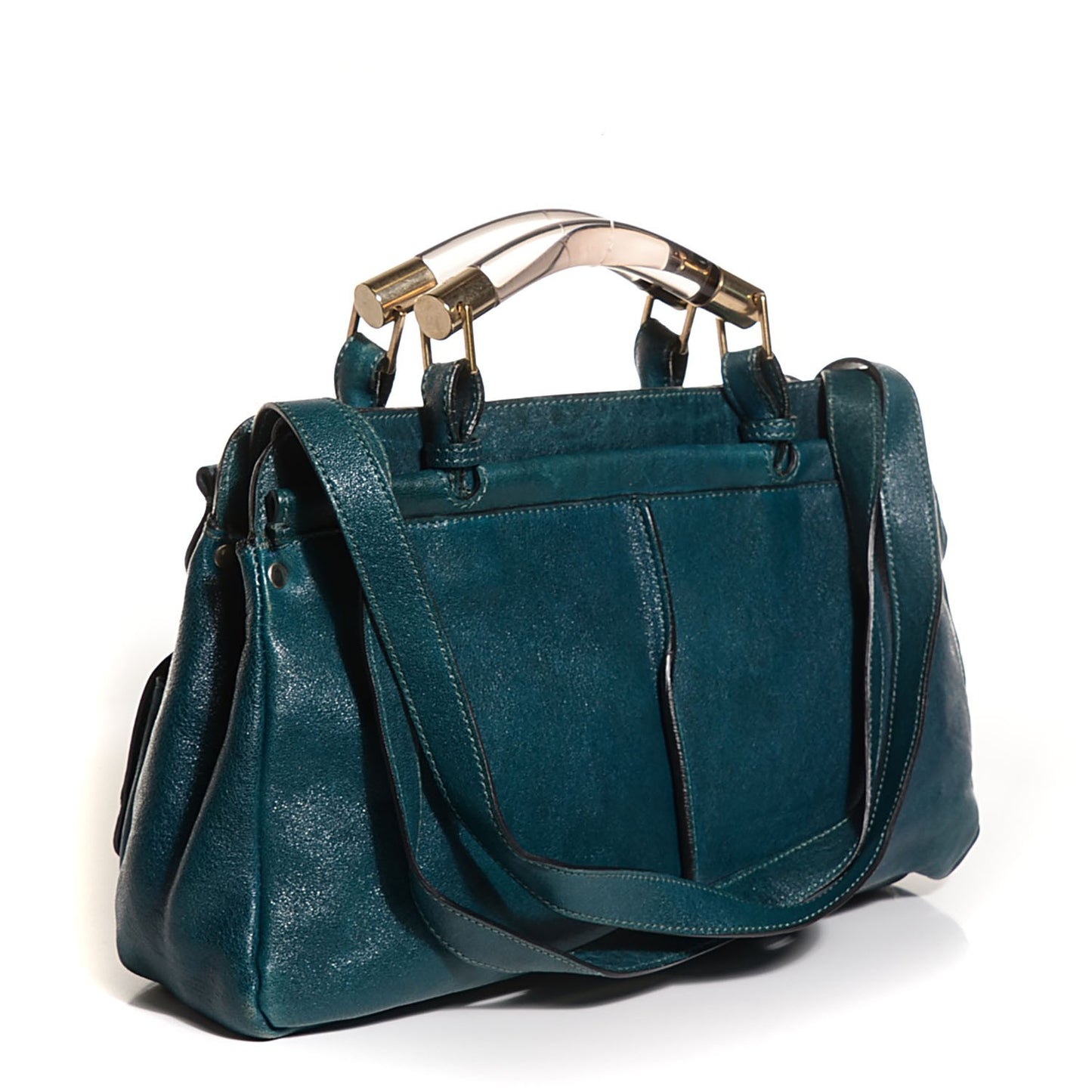 Sheepskin Saskia Satchel Aqua Fresh