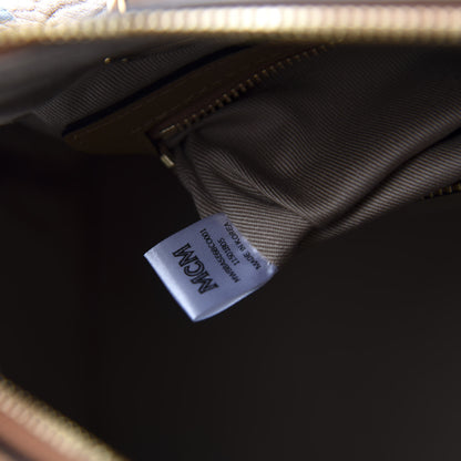 MCM Visetos Medium Boston Bag Cognac 6 of 9