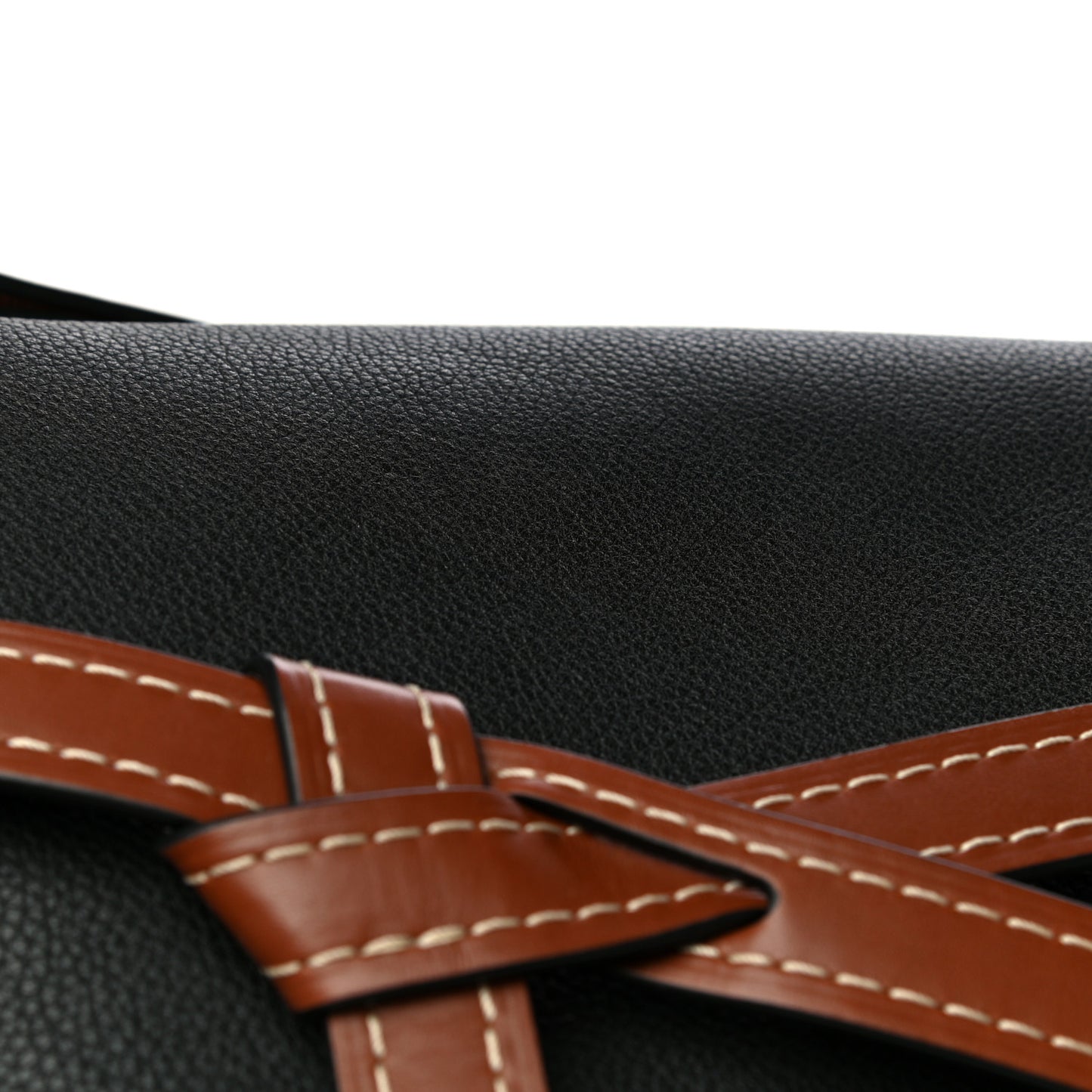 Grained Calfskin Small Gate Crossbody Bag Pecan Black