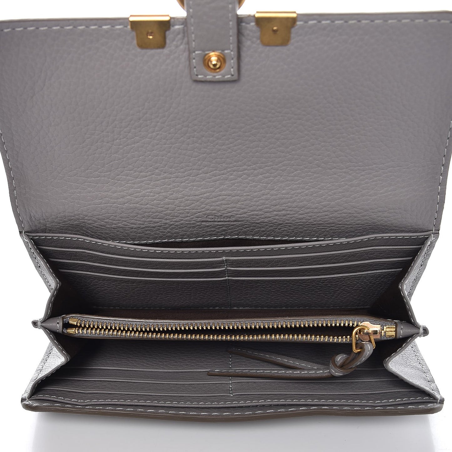 Calfskin Marcie Continental Flap Wallet Cashmere Grey