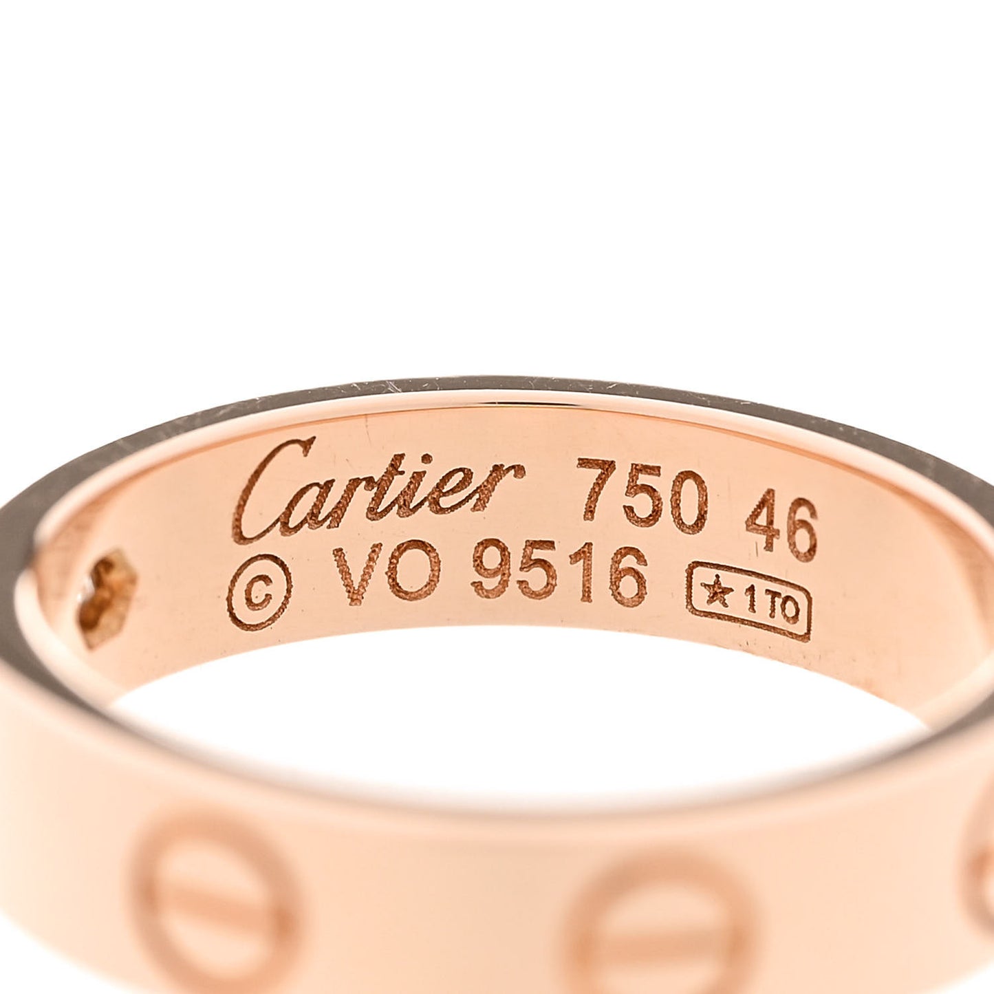 18K Pink Gold Diamond 4mm LOVE Wedding Band Ring 46 3.75