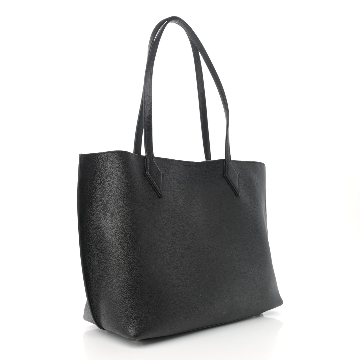 Grained Calfskin Medium Yris Shopper Tote Black