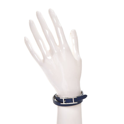 Hermes Swift Rivale Double Tour Bracelet XS Bleu Saphir Chocolate 2 of 5