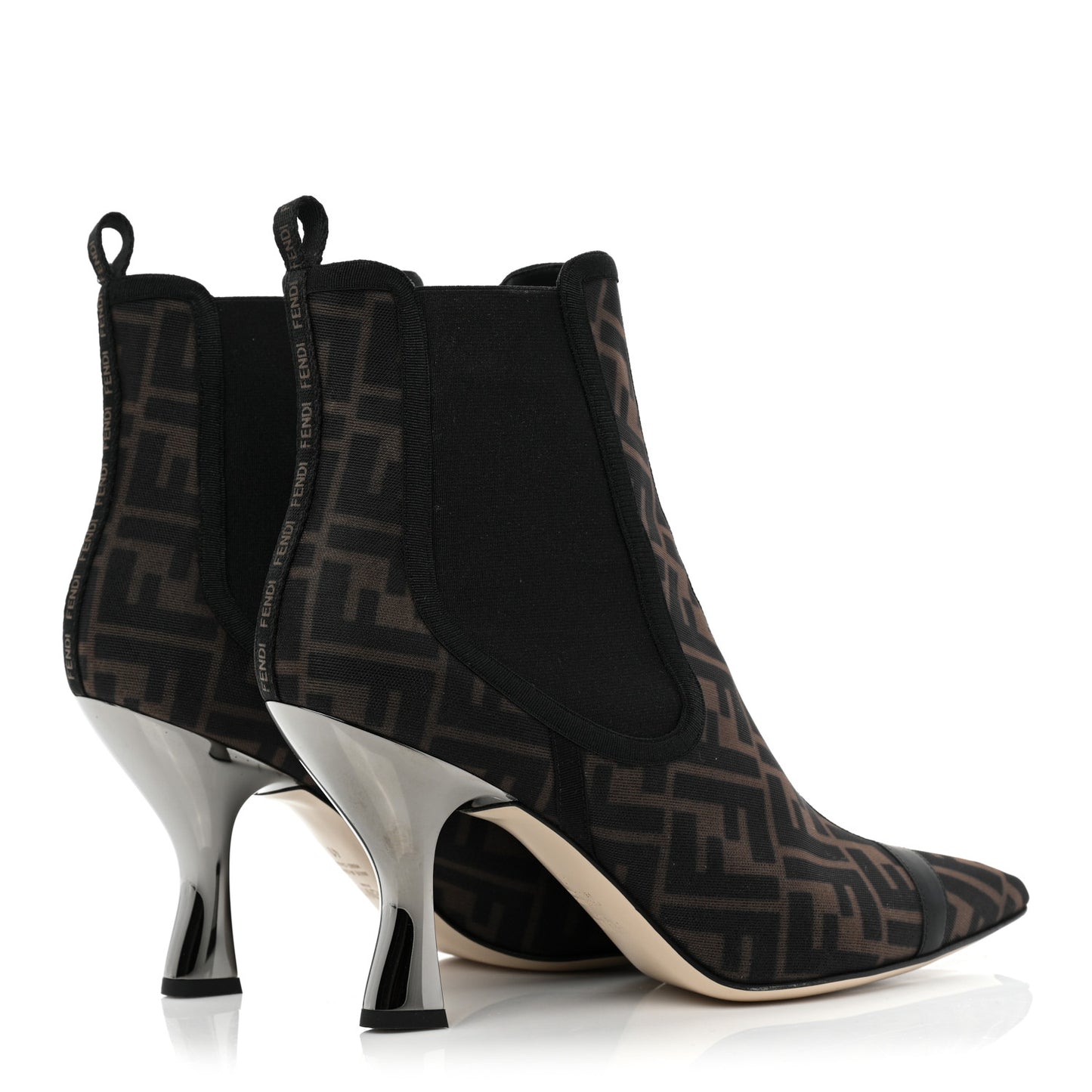 Mesh Tulle FF Colibri 85mm Ankle Booties 41 Tobacco Moro Black