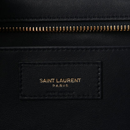 Saint Laurent Calfskin Suede Small Monogram Downtown Cabas Navy Blue 6 of 9
