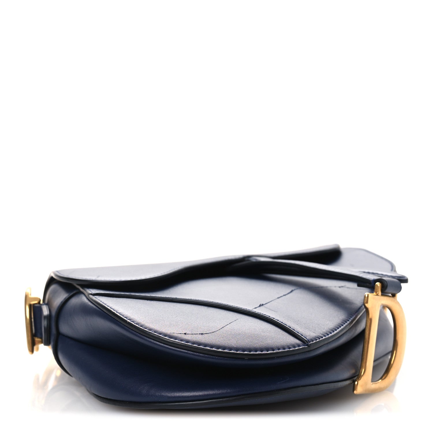Christian Dior Calfskin Saddle Bag Blue 4 of 12