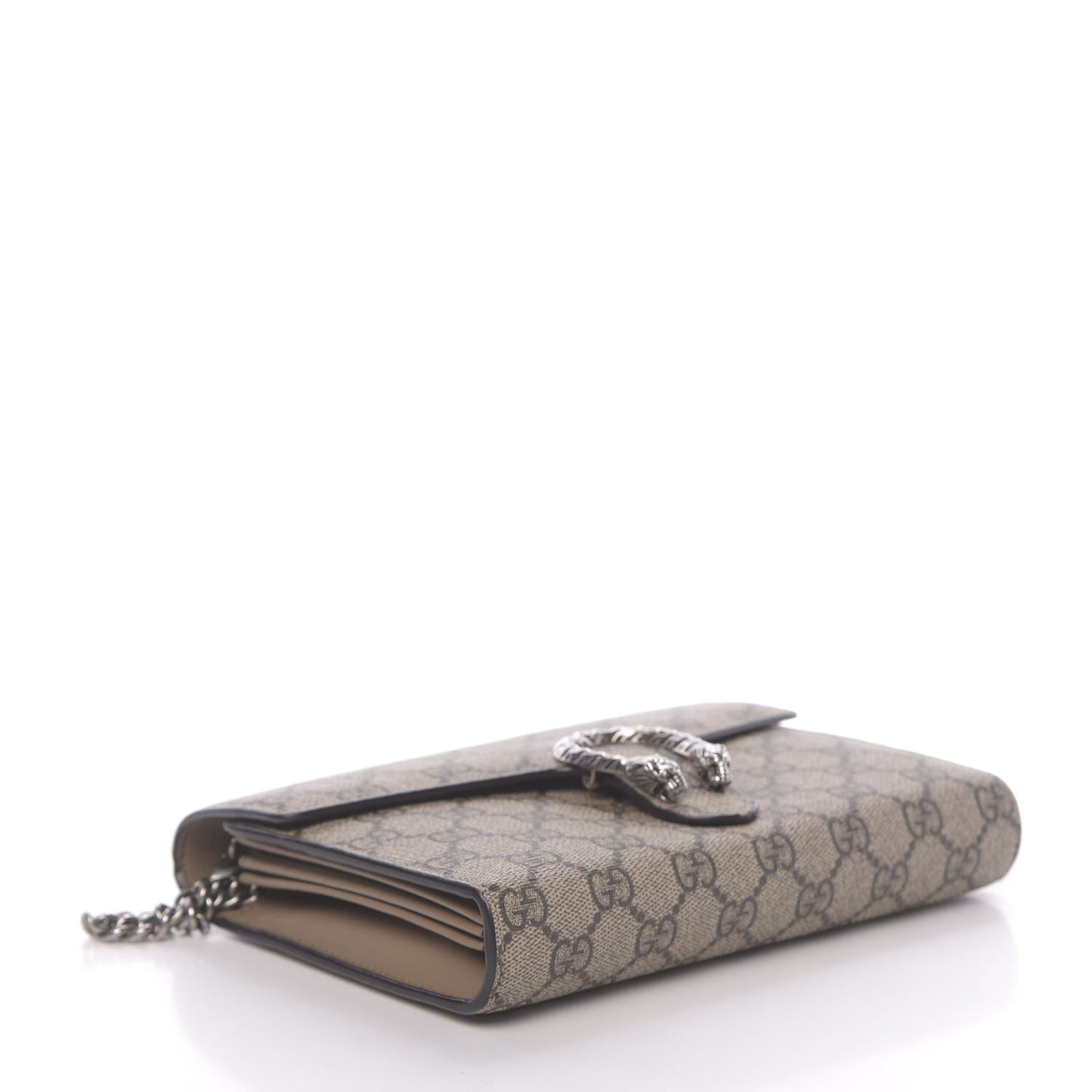 GG Supreme Monogram Mini Dionysus Chain Wallet Beige Taupe