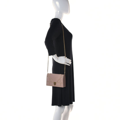 Christian Dior Calfskin Studded Diorama Wallet on Chain Pouch Nude 2 of 13