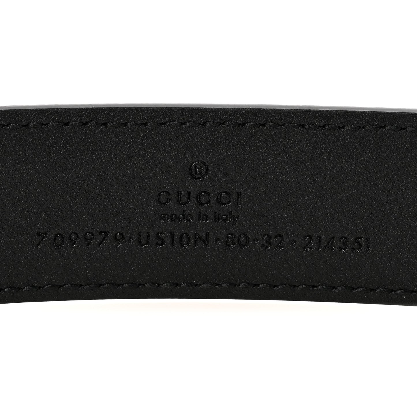 Calfskin Engraved Square G Buckle Belt 80 32 Black