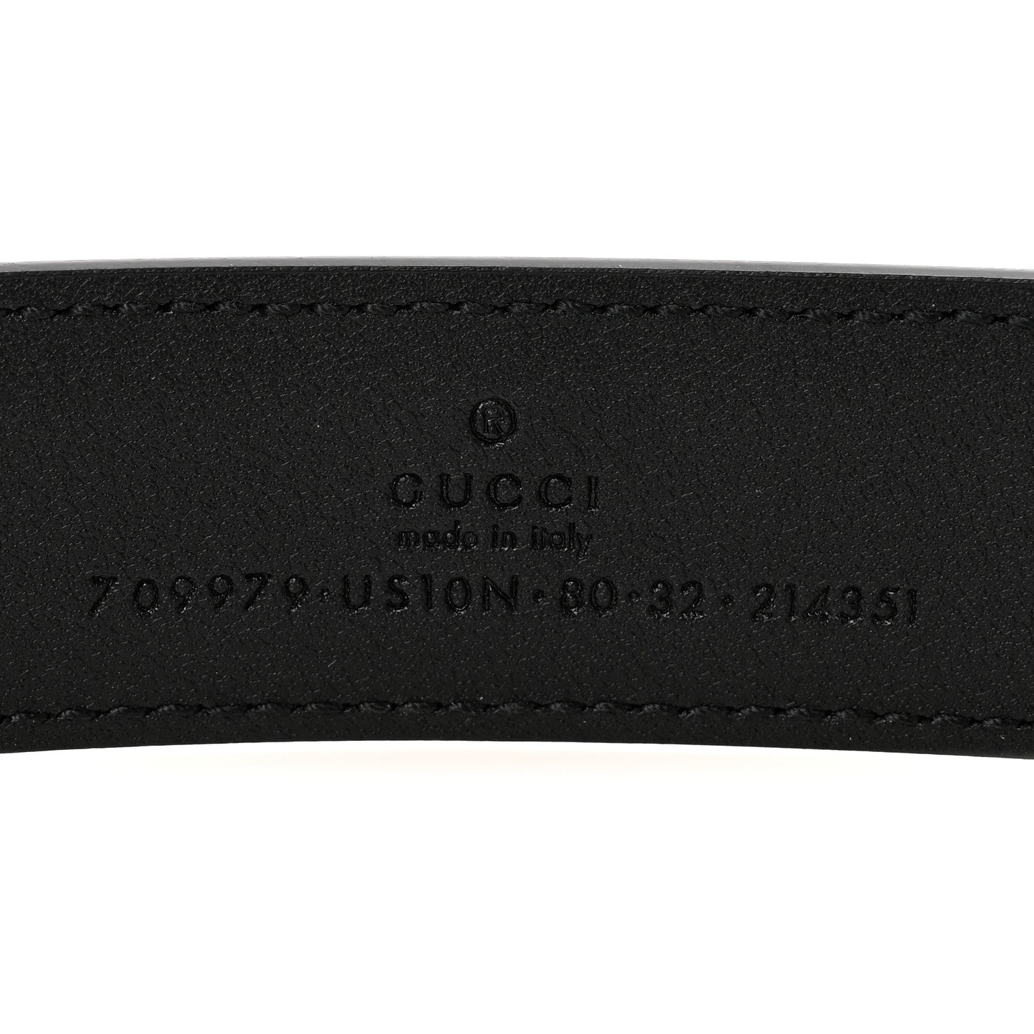 Gucci Calfskin Engraved Square G Buckle Belt 80 32 Black 6 of 6
