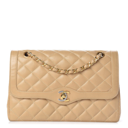 Chanel Lambskin Quilted Medium Double Flap Beige 1 of 15