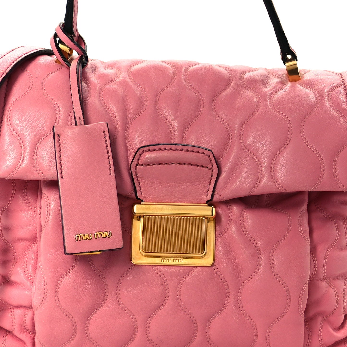 Nappa Padded Top Handle Bag Geranio