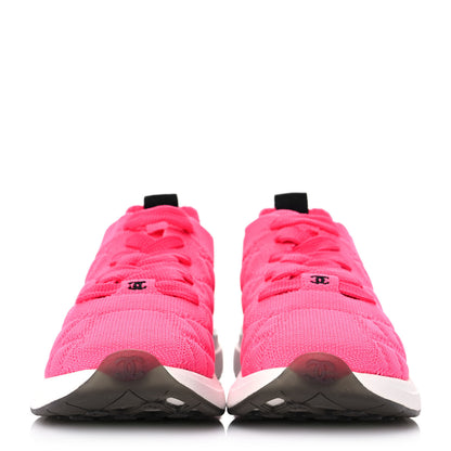 Chanel Mixed Fibers Quilted Womens CC Sneakers 35.5 Bright Pink 2 of 8