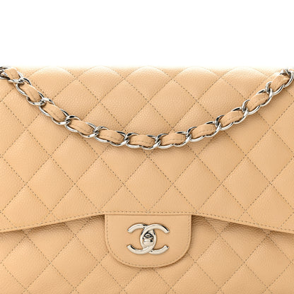 Chanel Caviar Quilted Jumbo Double Flap Beige Clair 8 of 11