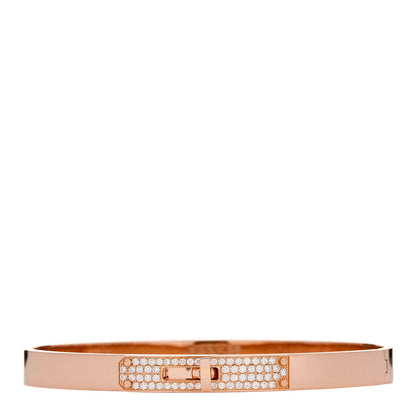 Hermes 18K Rose Gold Diamond PM Kelly Pave Bracelet SH 1 of 4