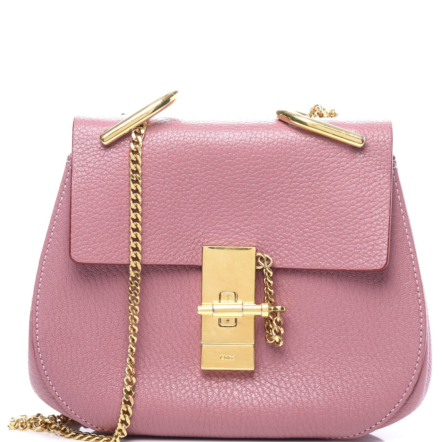 Chloe Grained Lambskin Mini Drew Shoulder Bag Washed Pink 9 of 9