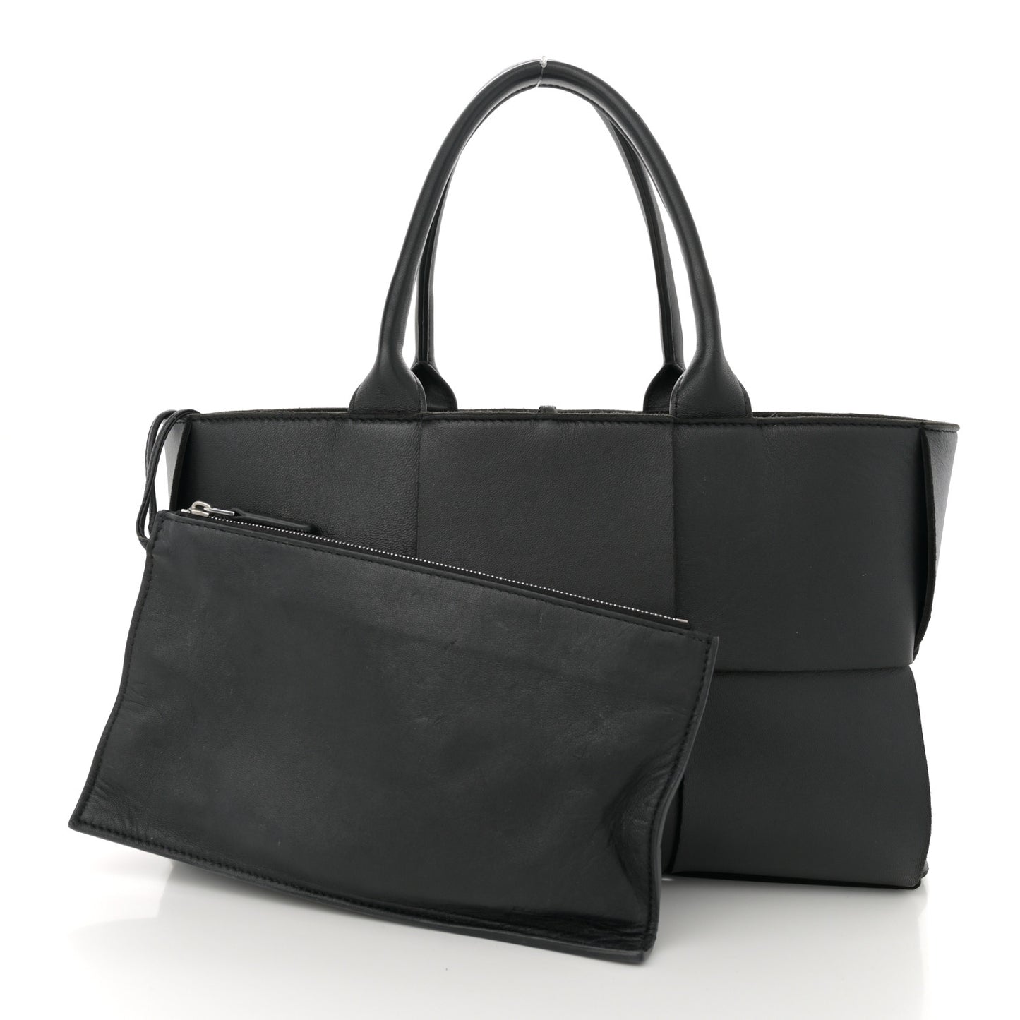 Nappa Maxi Intrecciato Small Arco Tote Black