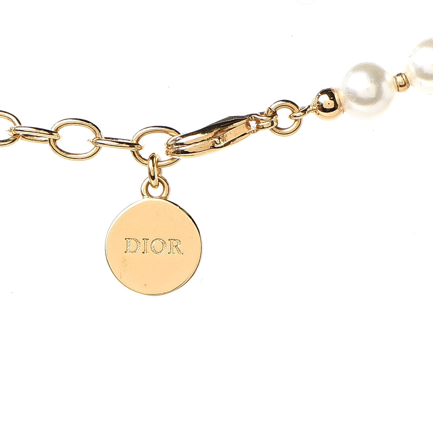 Christian Dior Metal Resin Bead 30 Montaigne Choker Necklace White Gold 4 of 4