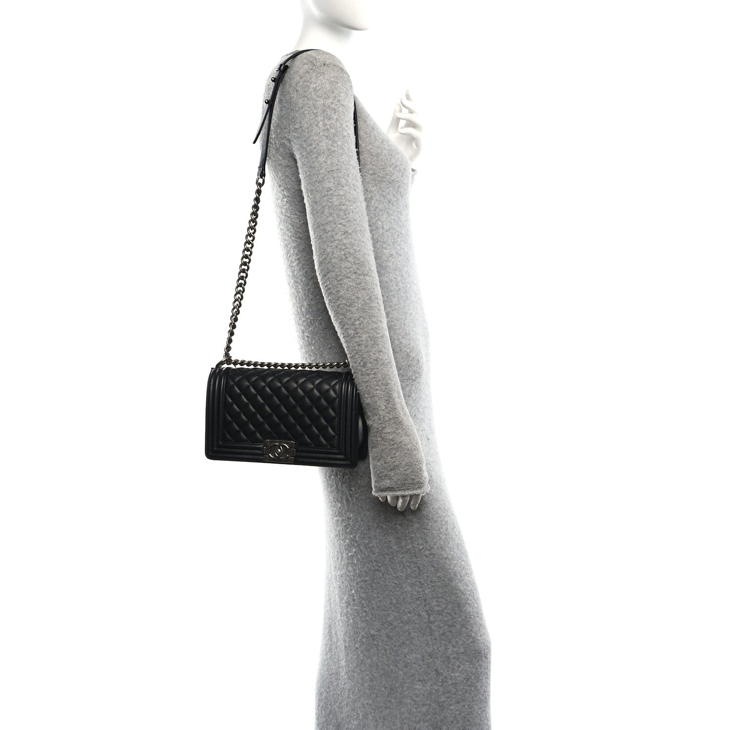 Chanel Caviar Quilted Medium Boy Flap Black 2 of 10