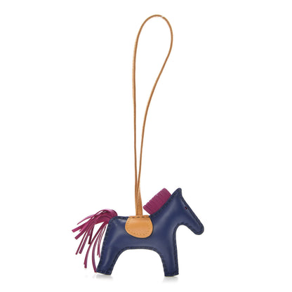 Hermes Milo Lambskin Grigri Rodeo Horse Bag Charm PM Bleu Saphir Rose Pourpre Bouton D'Or 1 of 5