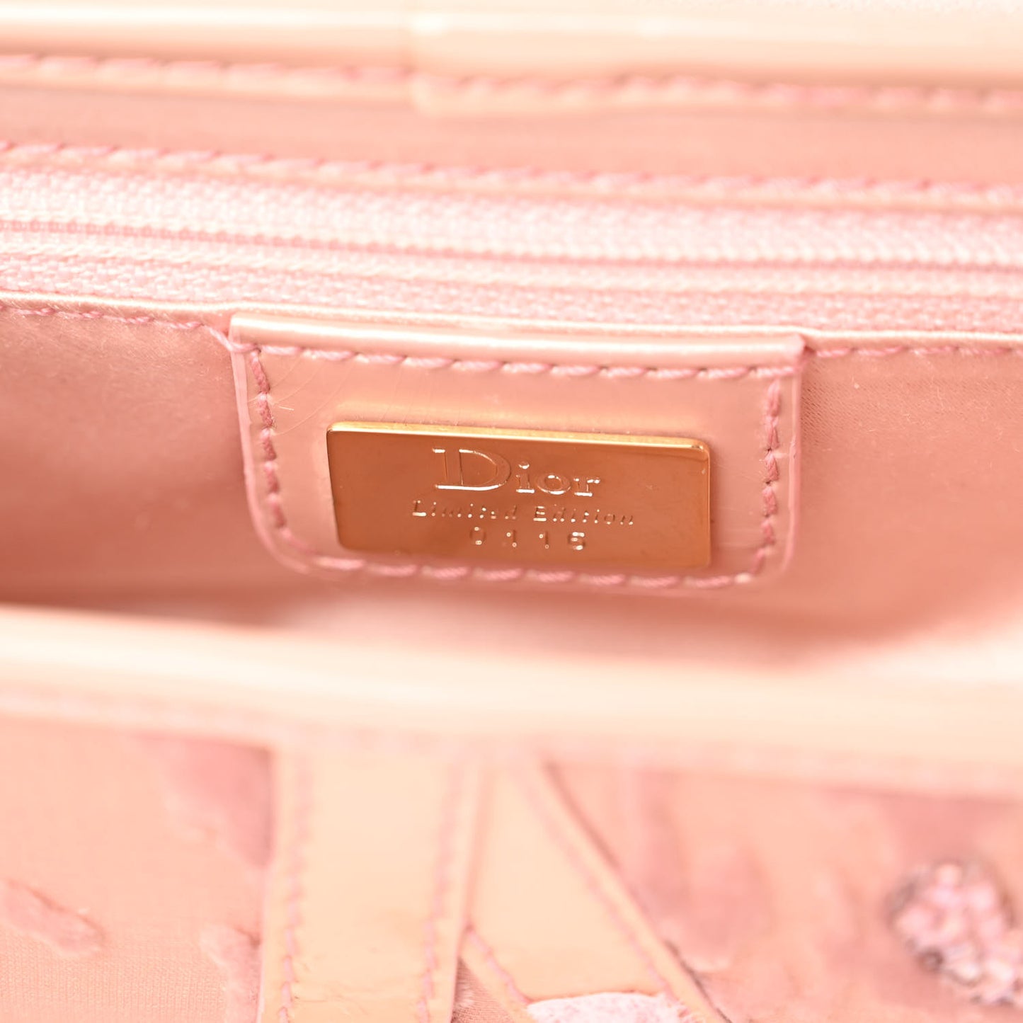 CHRISTIAN DIOR Velvet Beaded Saddle Bag Pink