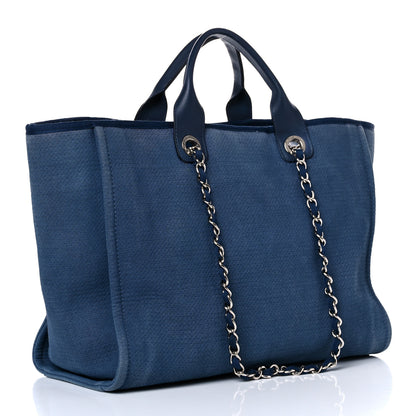 Chanel Canvas Medium Deauville Tote Blue 3 of 27