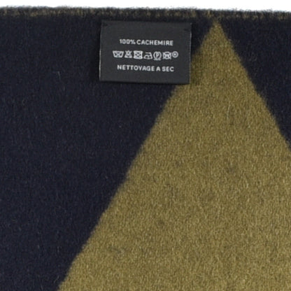 Hermes Cashmere Casaque Zig Zag Muffler Marine Kaki 4 of 4