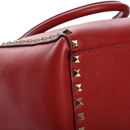 Valentino Garavani Vitello Rockstud Double Handle Tote Rosso Valentino 12 of 18