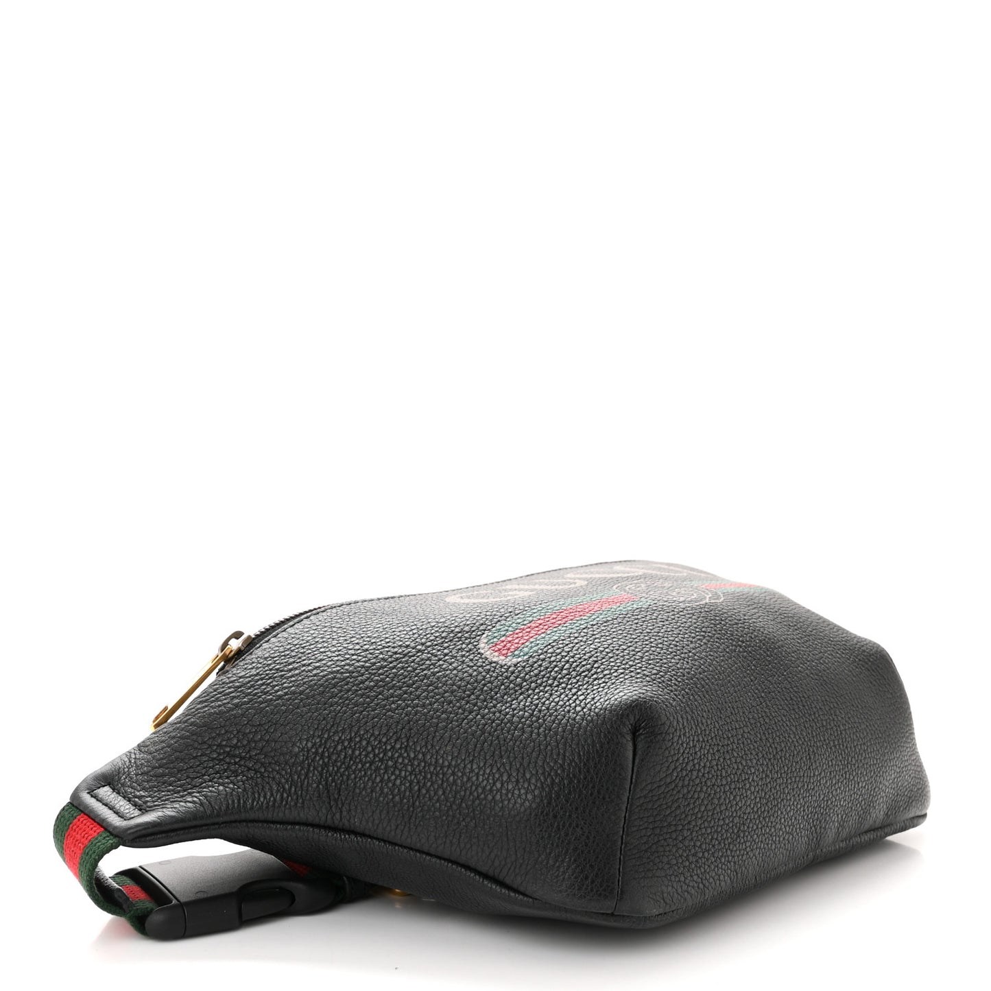 Grained Calfskin Logo Belt Bag Black